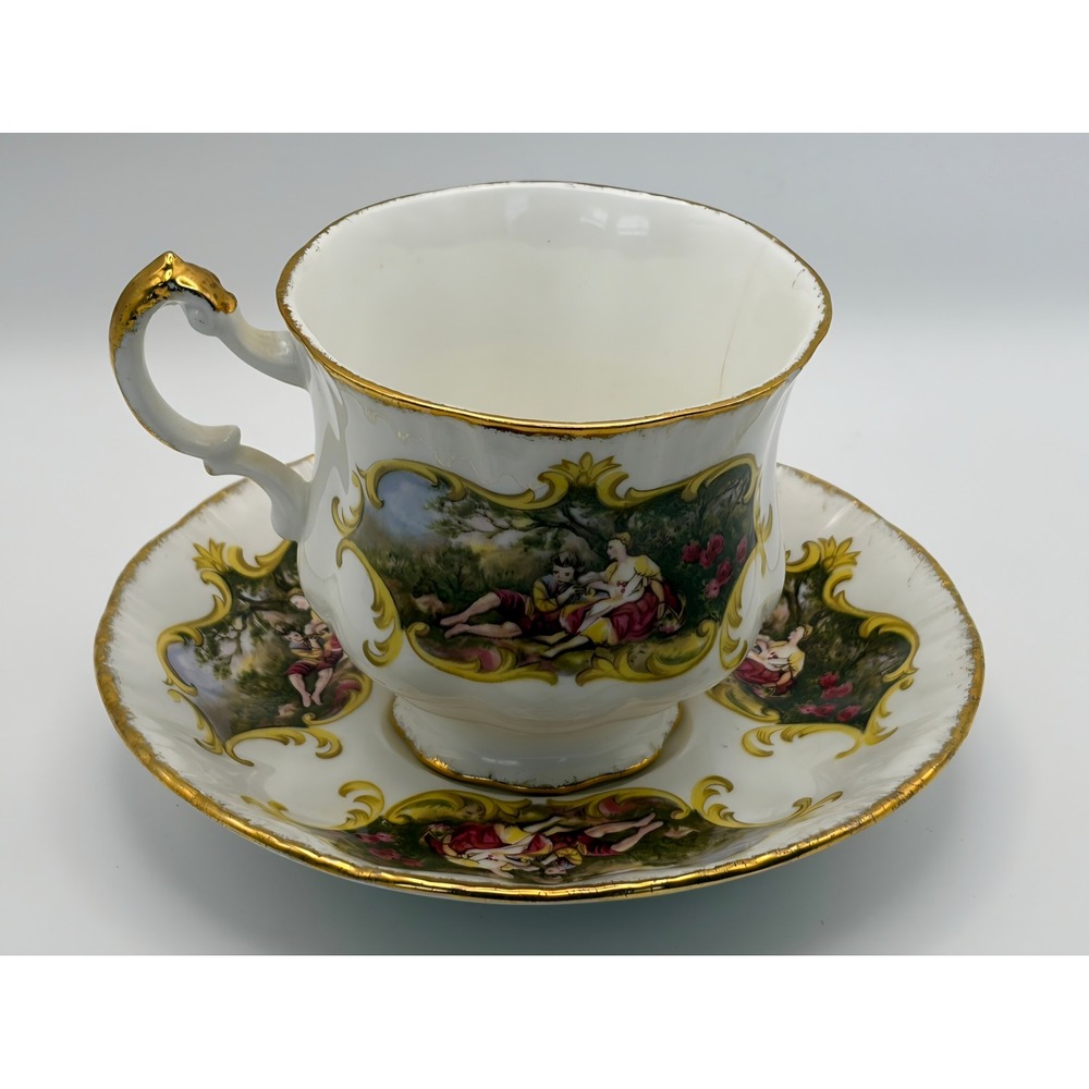Paragon Chippendale Teacup and Saucer Fine Bone China England Fragonard Scene